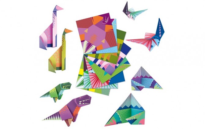 Zestaw artystyczny Origami Djeco - Dinozaury