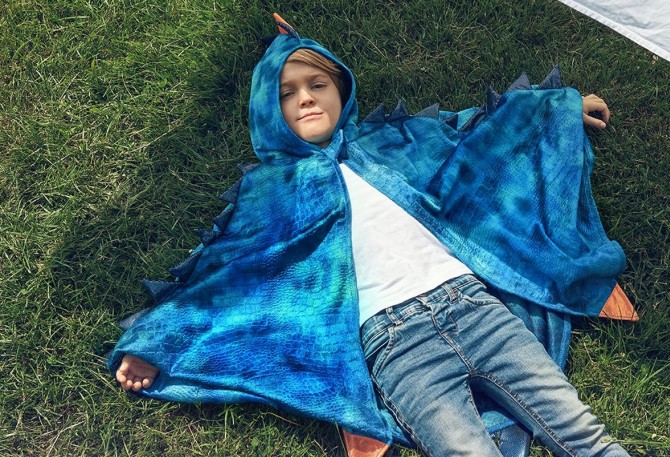 Przebranie Souza! - Peleryna smoka niebieska 4-7 lat