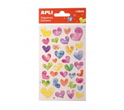 Naklejki brokatowe Apli Kids - Kolorowe serca