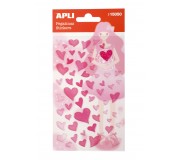 Naklejki brokatowe Apli Kids - Różowe serca