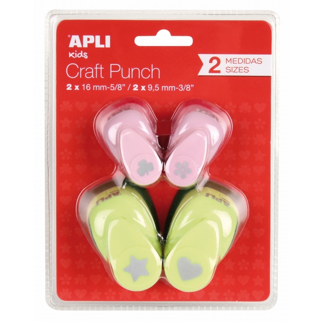 Zestaw ozdobnych dziurkaczy do papieru Apli Kids - 4 wzory