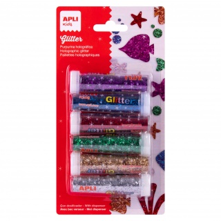 Holograficzny brokat w słoiczku Apli Kids - 6 kolorów
