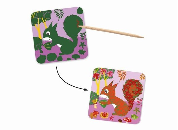 Wydrapywanka dla maluchów Djeco - Zwierzątka