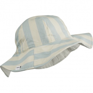 Dwustronny kapelusz przeciwsłoneczny Amelia Liewood - Sea blue/sandy 1-2 lata