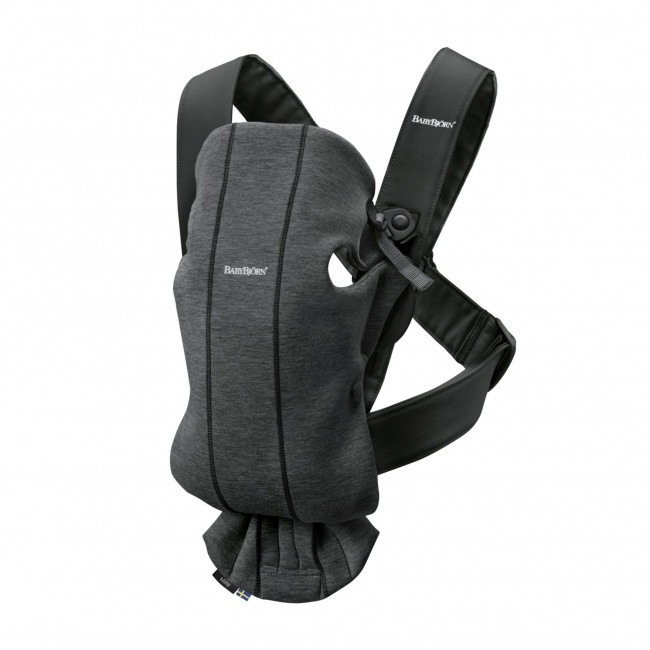 Nosidełko BABYBJORN MINI 3D Jersey - Szaroczarny