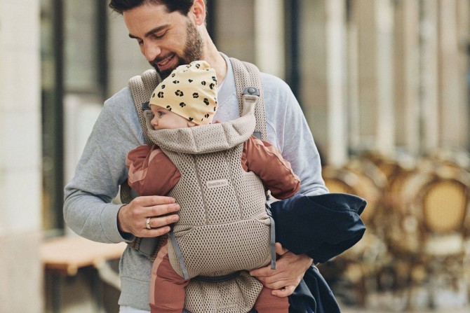 Nosidełko BABYBJORN MOVE 3D Mesh - Szary Beż
