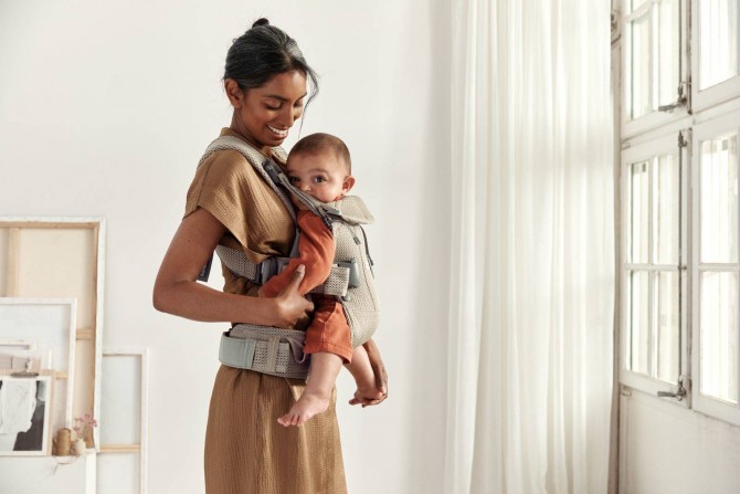 Nosidełko BABYBJORN ONE AIR 3D Mesh - Szary Beż