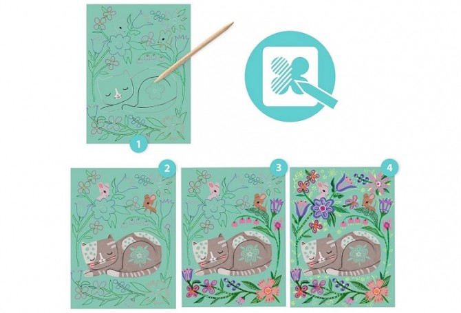 Wydrapywanka Djeco - Spotkania zwierzątek