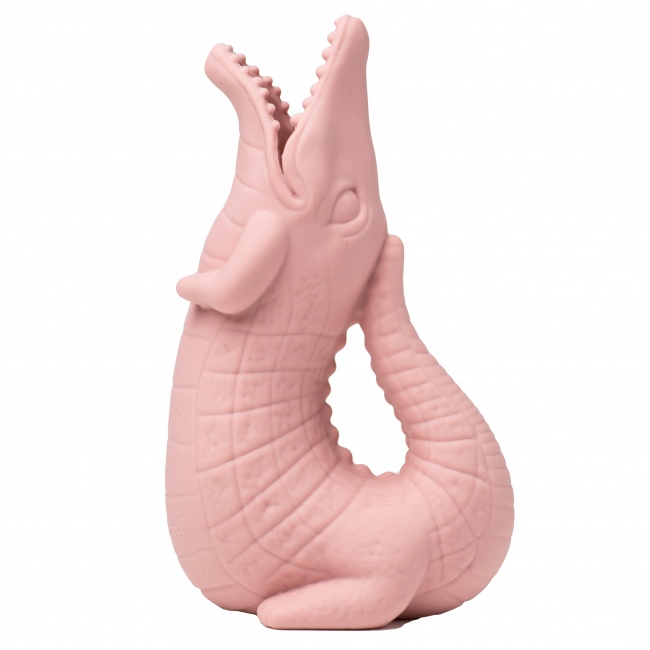 Silikonowa Konewka Krokodyl Scrunch - Pudrowy Róż