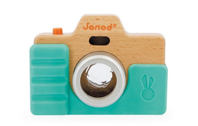 Drewniany aparat fotograficzny z dźwiękiem i lampą błyskową Janod