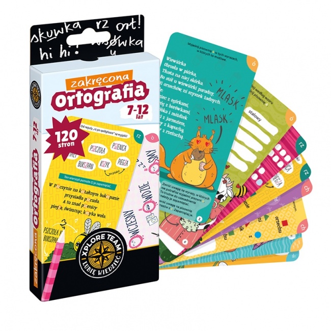 Karty Edukacyjne dla dzieci Xplore Team - Zakręcona ortografia 7-12 lat