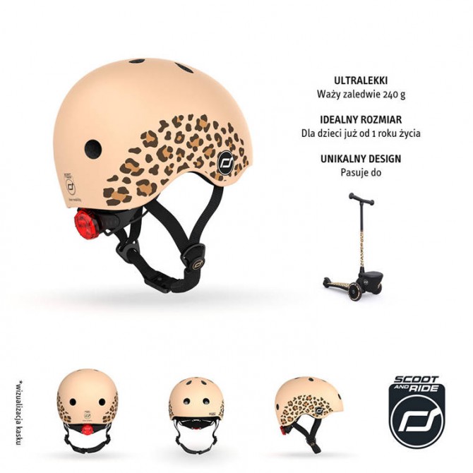 Kask dla dzieci SCOOTANDRIDE XXS-S 1-5 lat - Leopard