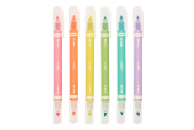 Flamastry/Zakreślacze Neonowe Z Dwiema Końcówkami Ooly - Dual Liner