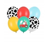 Balony 6 szt Party Deco - Farma 30 cm