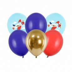 Balony 6 szt Party Deco - Samolot 30 cm