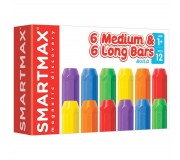 Klocki magnetyczne Smart Max 6 short & 6 long bars IUVI Games - 12 szt.