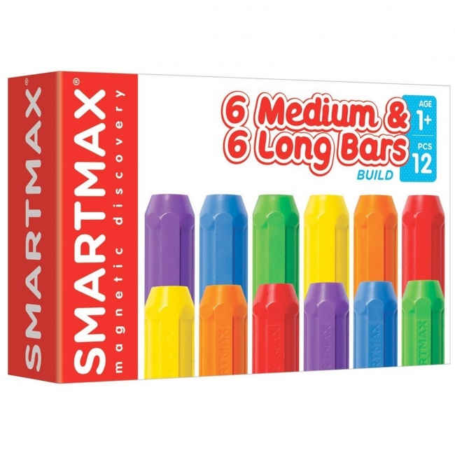 Klocki magnetyczne Smart Max 6 short & 6 long bars IUVI Games - 12 szt.
