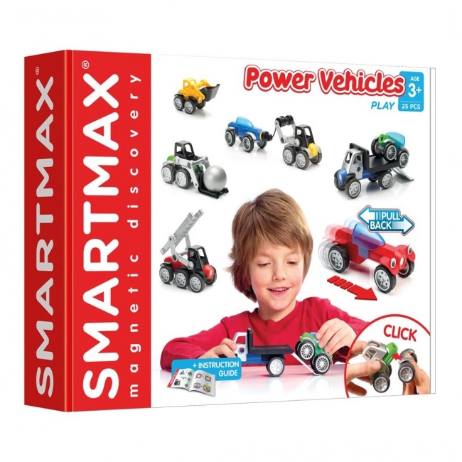Klocki magnetyczne Smart Max IUVI Games - Power Vehicles Mix