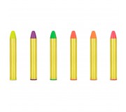 Kredki do malowania twarzy 6 szt. Party Deco - Neonowe