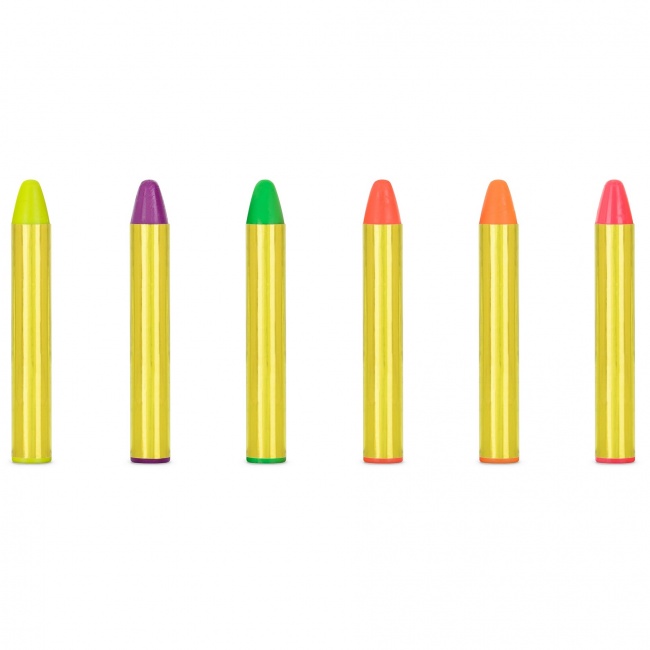 Kredki do malowania twarzy 6 szt. Party Deco - Neonowe