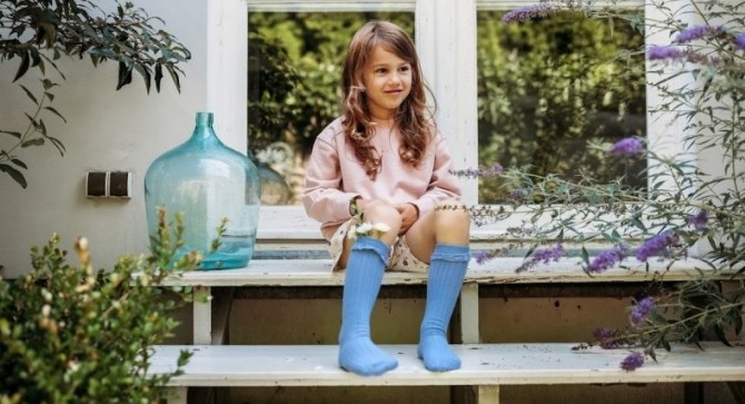 Podkolanówki Mono Baby Mama's Feet - Niebieskie 0-1 lat