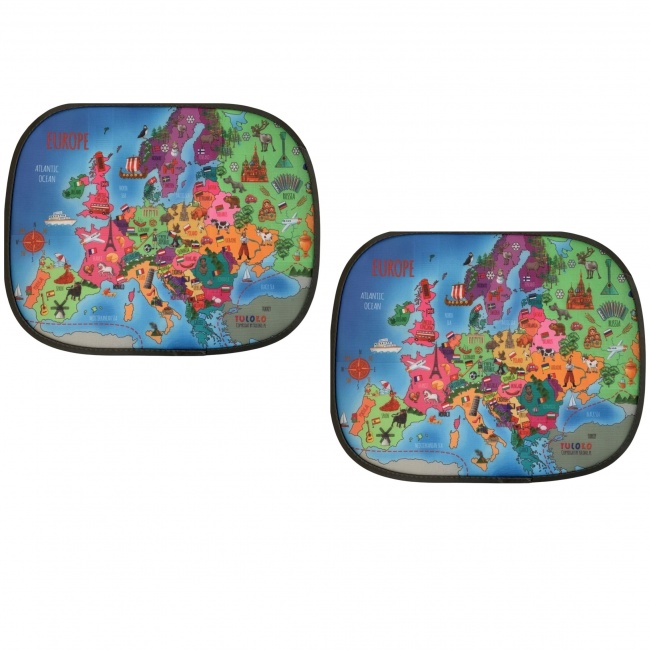 Osłonki przeciwsłoneczne z mapą Europy Tuloko - 2szt