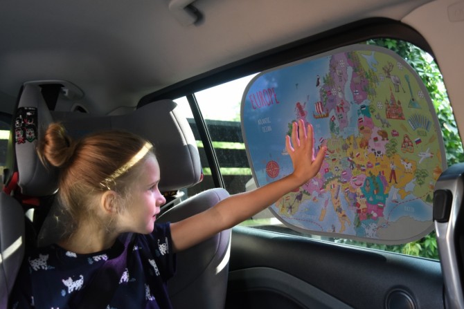 Osłonki przeciwsłoneczne z mapą Europy Tuloko - 2szt