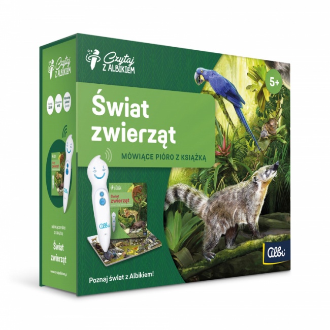 Zestaw Świat Zwierząt Czytaj z Albikiem Albi z piórem