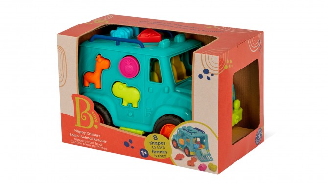 Ciężarówka ratunkowa dla zwierząt z klockami sorterami B. Toys