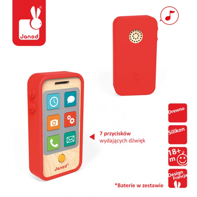 Drewniany telefon z dźwiękami Janod