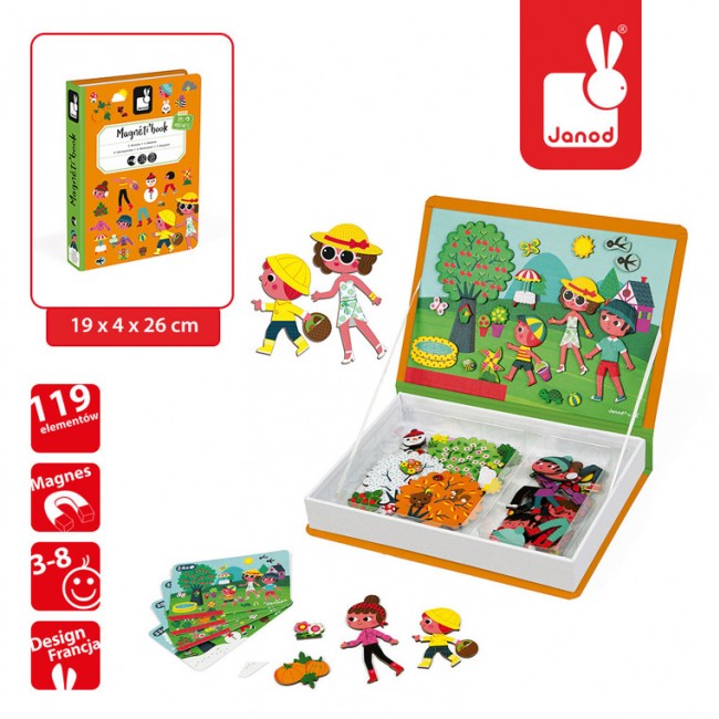 Magnetyczna układanka Magnetibook Janod - 4 pory roku