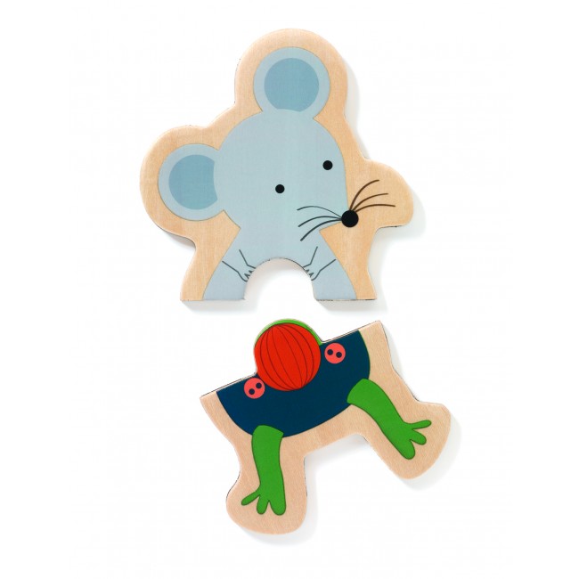 Magnetyczne puzzle drewniane Djeco - Zwierzątka