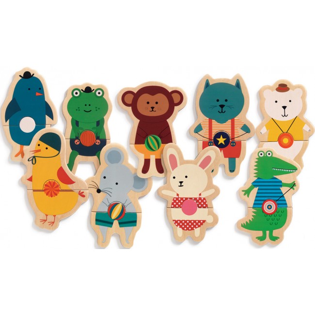 Magnetyczne puzzle drewniane Djeco - Zwierzątka