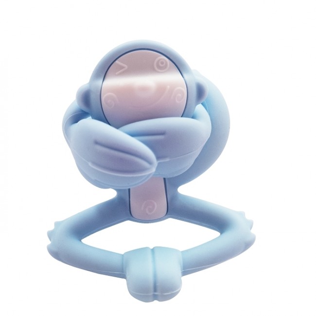 Gryzak Zabawka Mombella - Małpka Light Blue