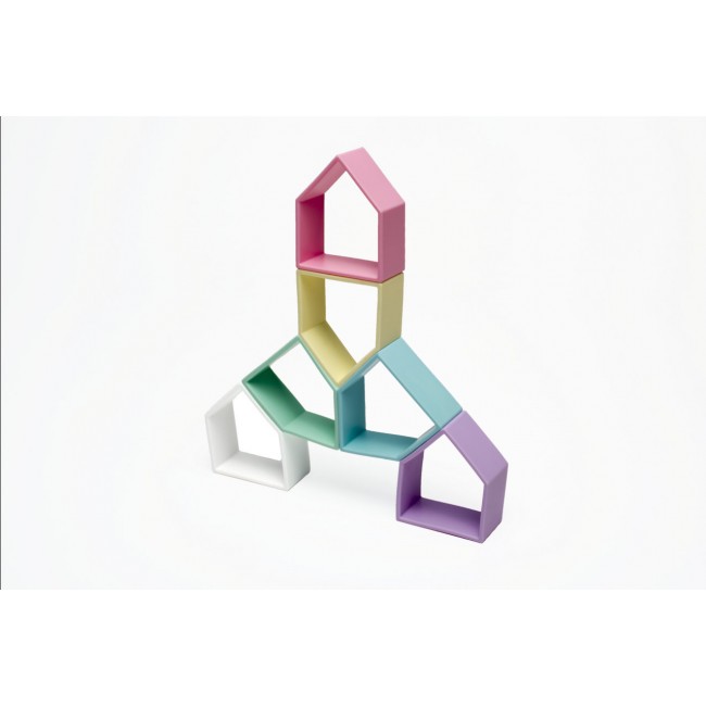 Klocki wielofunkcyjne DENA Kid + House PASTEL - 12 elementów