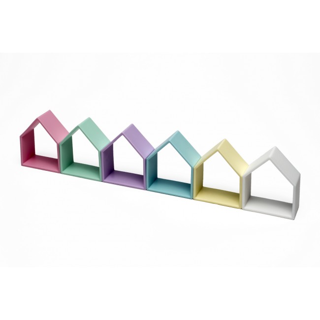 Klocki wielofunkcyjne DENA Kid + House PASTEL - 12 elementów