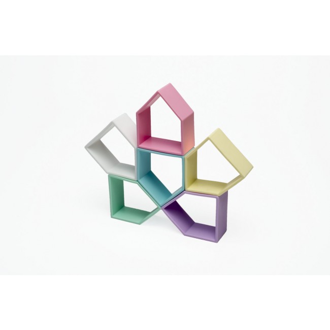 Klocki wielofunkcyjne DENA Kid + House PASTEL - 12 elementów