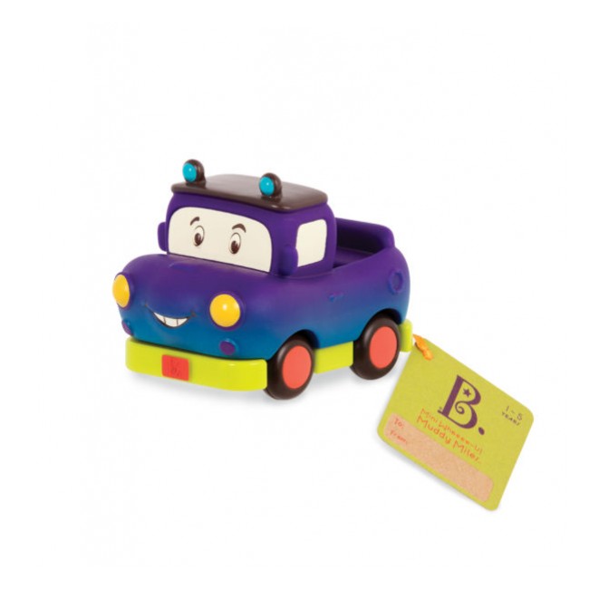 Trzy miękkie autka B. Toys - Wheeeels Mini z busem