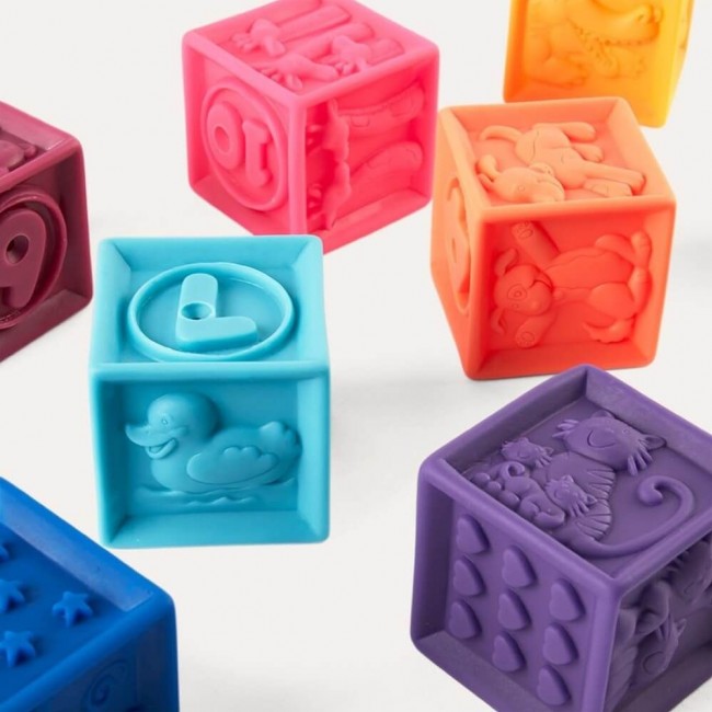 Miękkie klocki OneTwoSqueeze B. Toys - mały zestaw