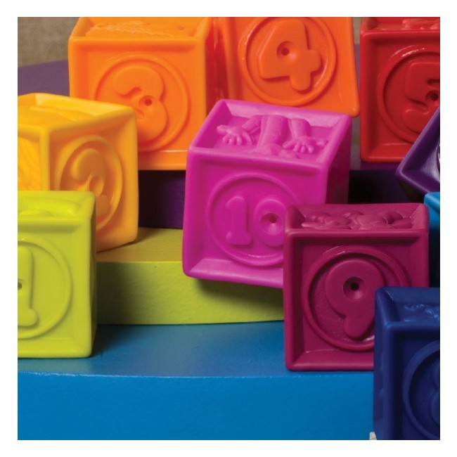 Miękkie klocki OneTwoSqueeze B. Toys - mały zestaw