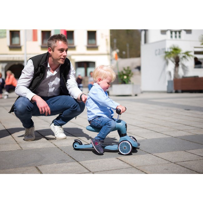 Hulajnoga i rowerek 2w1 Highwaykick SCOOTANDRIDE 1-5 lat - Steel