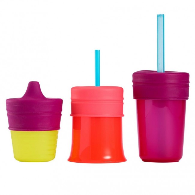 Zestaw 6 silikonowych słomek + czyścik Boon