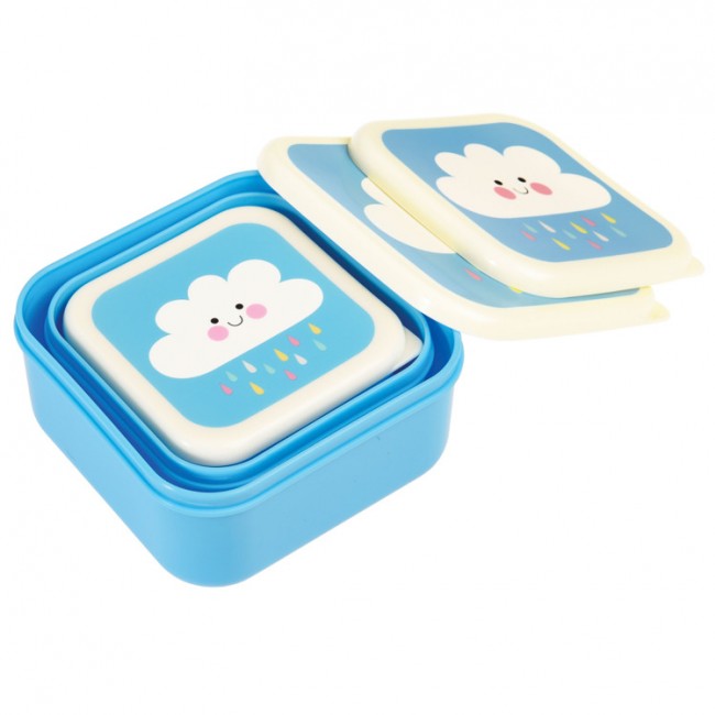 Komplet trzech pudełek na przekąski Rex London - Wesoła chmurka