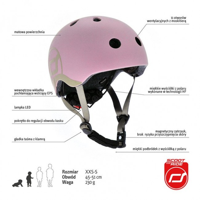 Kask dla dzieci SCOOTANDRIDE XXS-S 1-5 lat - Rose