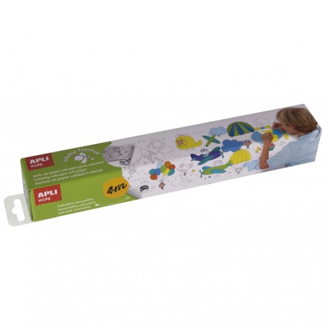 Przyklejana kolorowanka w rolce 4 metry Apli Kids - Transport