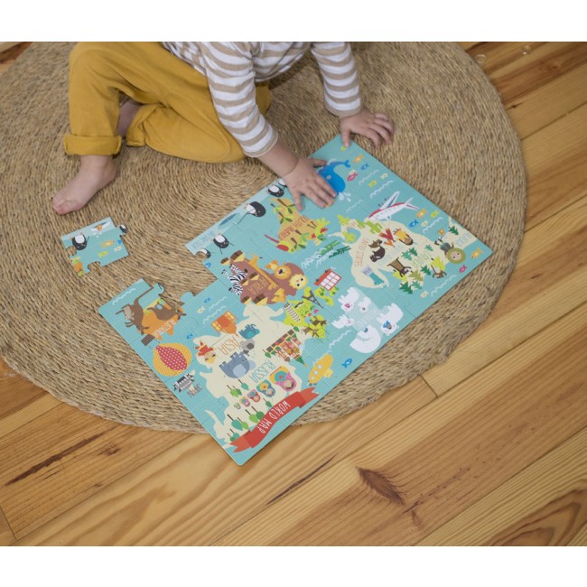 Puzzle XL Apli Kids - Mapa świata 3+