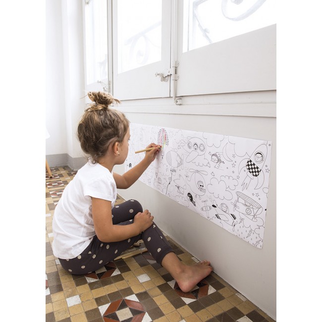 Przyklejana kolorowanka w rolce 4 metry Apli Kids - Transport