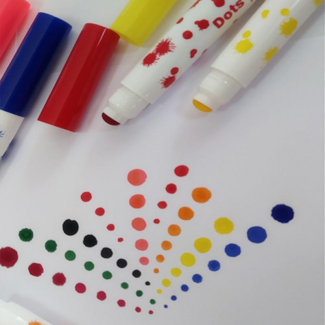 Kropkowe flamastry Apli Kids - 8 kolorów