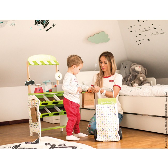 Sklep duży drewniany z 33 elementami Janod - Warzywniak