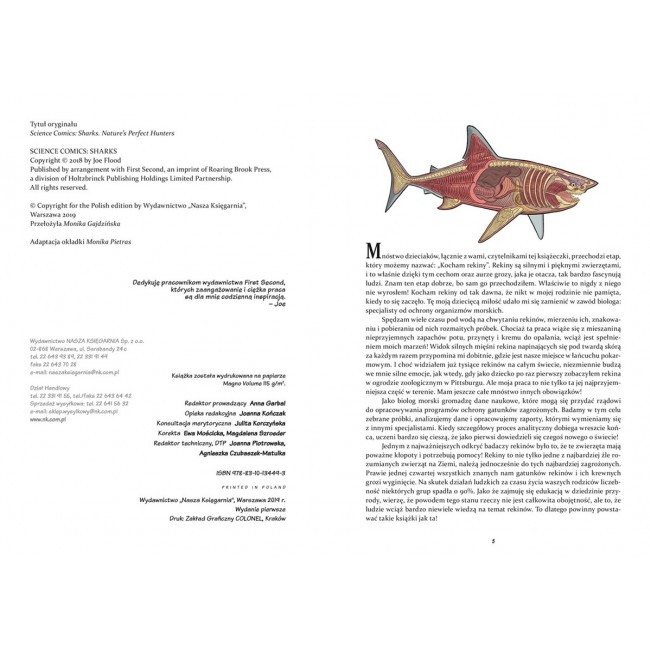 Książka "Rekiny - najlepsi myśliwi w przyrodzie" wydawnictwo Nasza Księgarnia